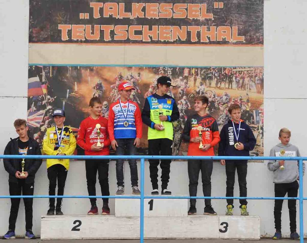 Siegerpodium Landesmeisterschaft Sachsen-Anhalt 2018 Teutschenthal klasse 85ccm
