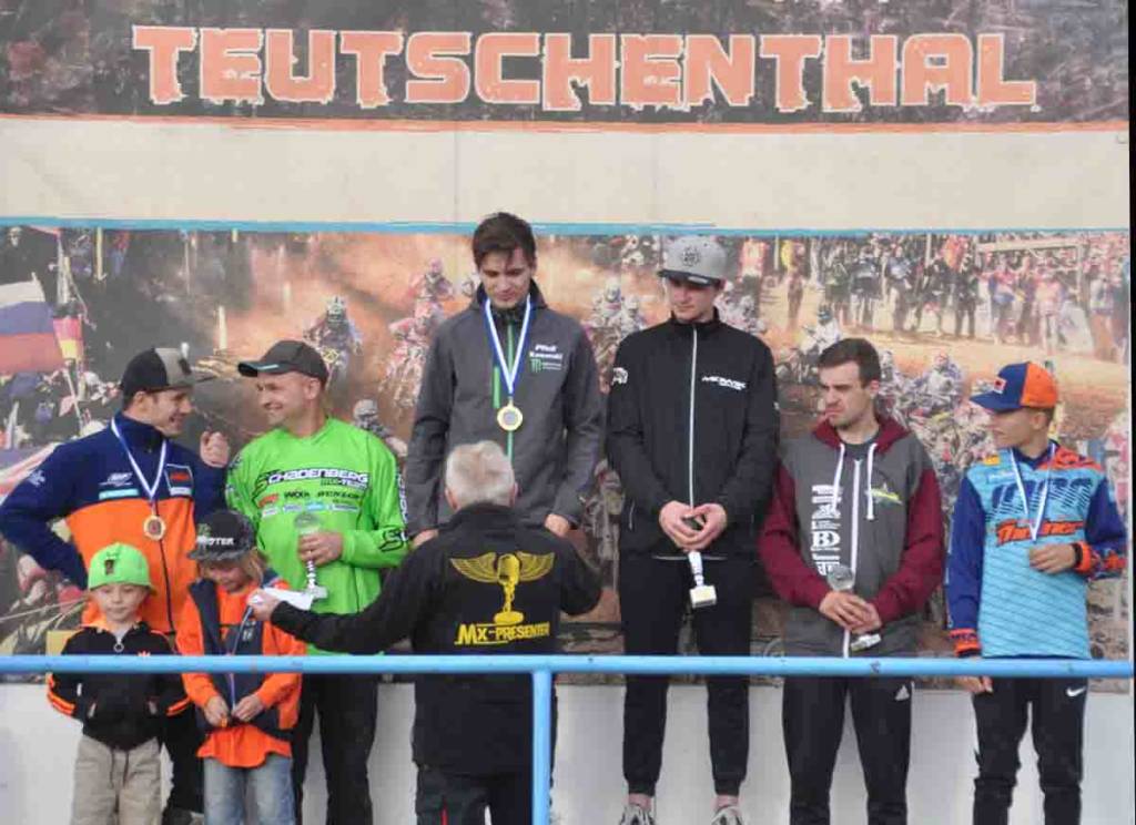 Siegerpodium Landesmeisterschaft Sachsen-Anhalt 2018 Teutschenthal Klasse MX1