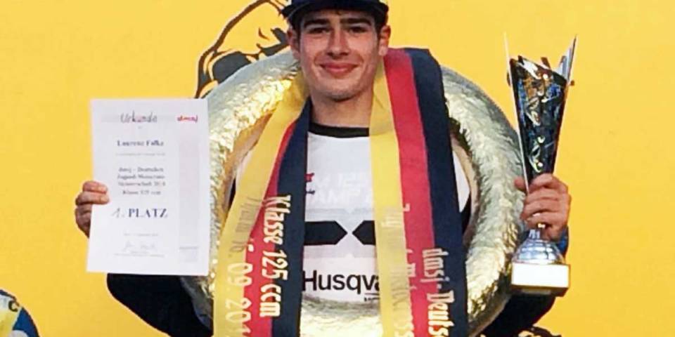 Laurenz Falke 2018 Sieger in der 120ccm-Klasse i- Siegerehrung beim MSC Thurm