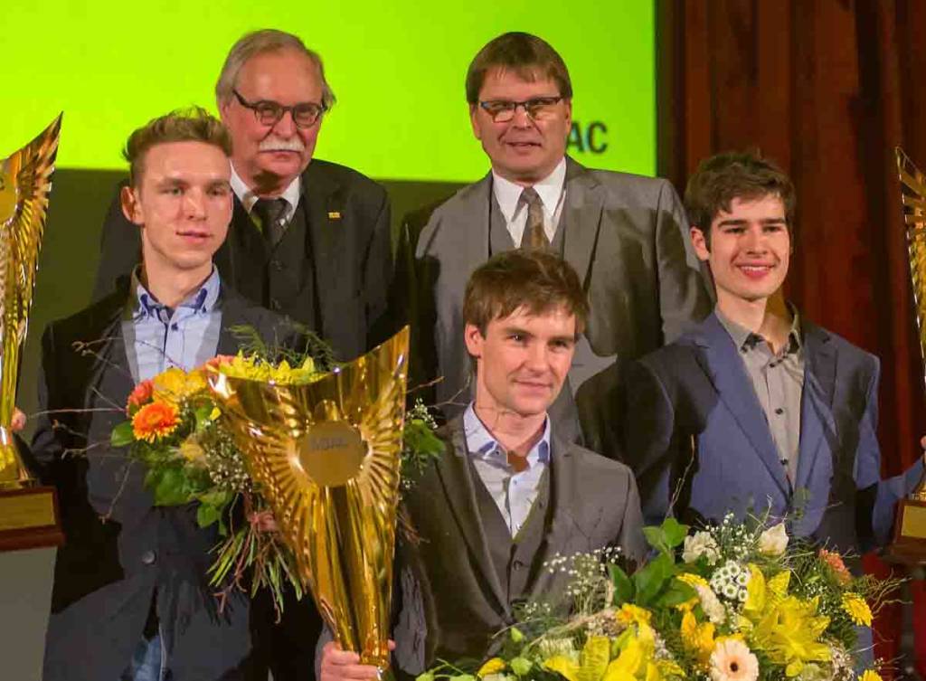 Laurenz Falke im Kreise der Motorsportler des Jahres 2018 beim ADAC Sachsen