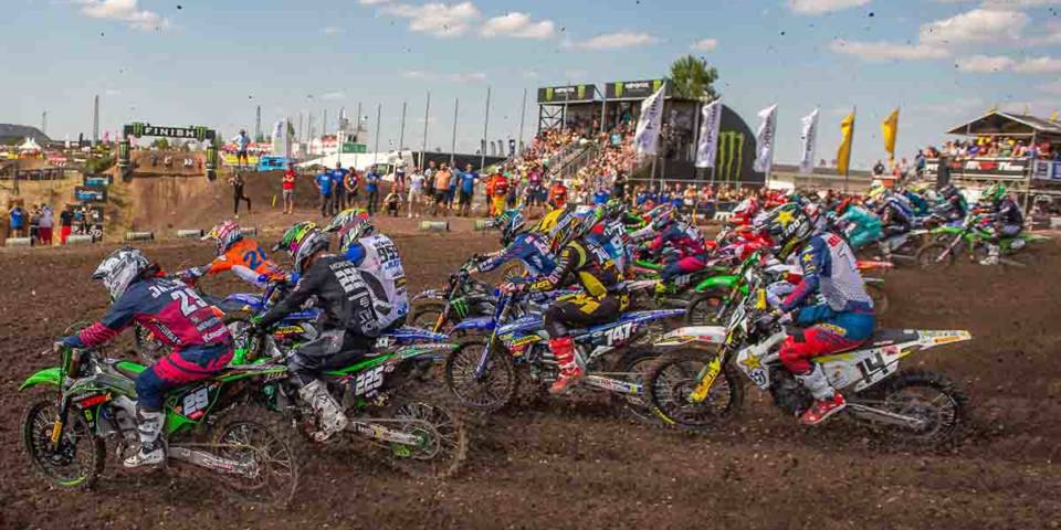 Vorschau Rennprogramm 2020 im TALKESSEL - Start zum 2. Lauf zur MX2 Weltmeisterschaft Vorn links Henry Jacobi (GER, MX2) MXGP - Grosser Preis von Deutschland - Lauf zur Motocross Weltmeisterschaft - Talkessel Teutschenthal Teutschenthal // 23.06.2019 // Foto: Holger John